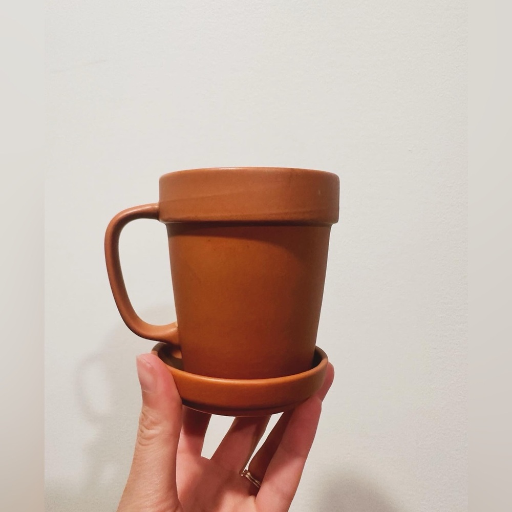 Vintage “clay pot” terracotta colored mug